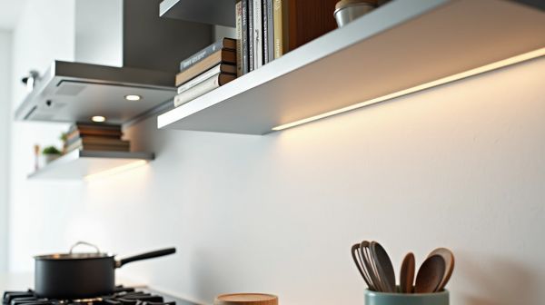 Cuisine étroite : libérer le plan de travail avec du rangement vertical